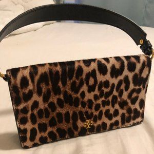 Tory Burch Cleo Leopard-Print Fold-over Clutch